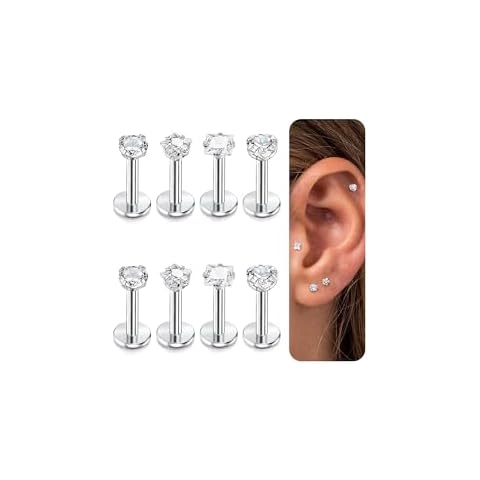 YADOCA 8 Pcs Internally Threaded Lip Rings Cover