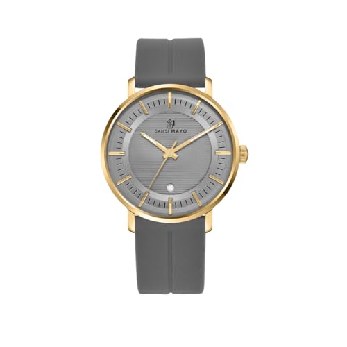 Image of Analog Watch for Men with Silicone Band | Magnetic Lock Strap | Japanese Quartz Movement | Water Resistant | Formal & Casual Wristwatch Gift