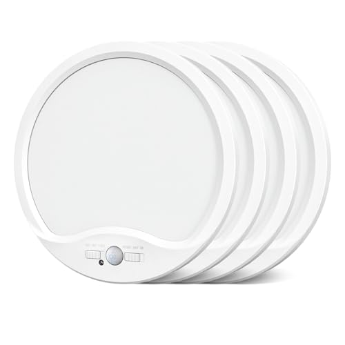 zemty 4Pack 9inch Motion Sensor Ceiling Lights Wired,18W 1800lm 3CCT/3 Mode/30-120s Timer, Bright White LED Flush Mount Light Fixture Motion Activated for Closet Pantry Hallways Stairwells Garage