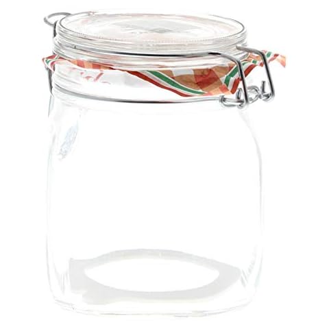 Viva Haushaltswaren Storage Jar Glass Jar with Clip Lock Capacity 0.75 Litre Cover
