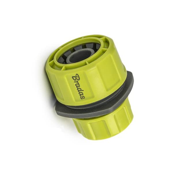 Bradas Connettore Riparatore Per Tubo Da Giardino – Adattatore Da 3/4" A 1/2" – Modello LE-2101 (5466), Verde/Grigio - 4