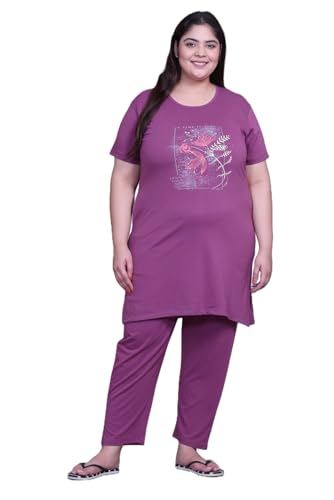 Image of RYSH Women's Printed Cotton Plus Size Longline T-Shirt with Pockets | Cotton fabric - soft longline T-shirt with easy plus-size fit