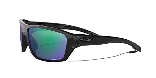 Oakley Men's OO9416 Split Shot Rectangular Sunglasses, Polished Black/Prizm Shallow H2O Polarized, 64 mm