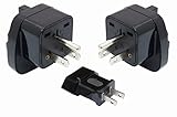 Set 3X Reisestecker für Thailand, Kanada, USA, Japan, Kuba u.v.m. TYP 2xB + 1x Typ A | Langlebiger Netzstecker für Steckdosen im Ausland | mit Schutzkontakt | Qualitativ hochwertiger Stromadapter