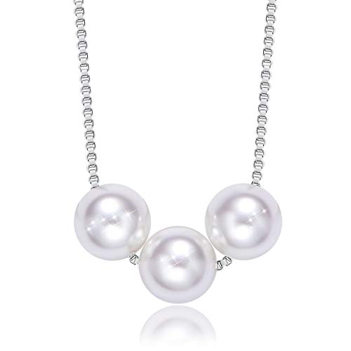 Collier perle et cristaux anti-allergique en argent sterling pour sublimer les peaux sensibles