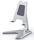 Soundance Cell Phone Stand Tablet Stand for Desk, Adjustable Phone Holder, Foldable Cellphone Mount Dock Cradle Compatible with 5-12 Inches Smartphone and Tablets