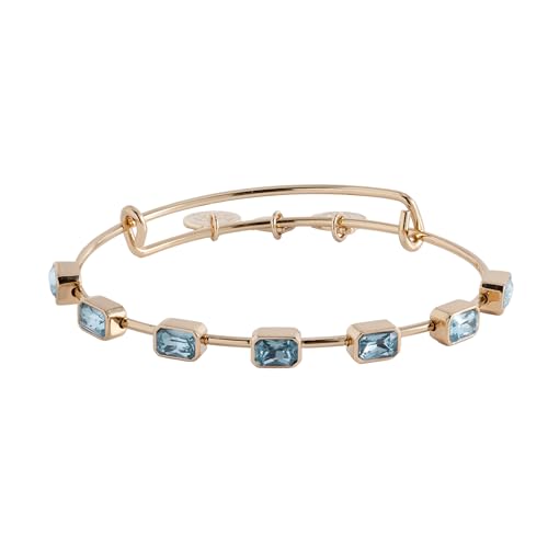 Alex and Ani March Birthstone Emerald Cut Bangle