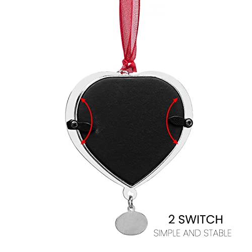 Mulumu Christmas Tree Ornament Picture Frame Metal Hanging Pendant Holiday 2.5" Photo Frame Charm Decorative Of Pets, Baby First Christmas, Family (2022 White) #TOP2