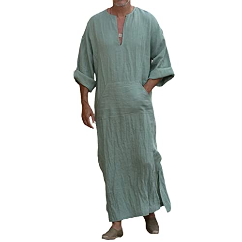 Caftan arabe de Dubaï robe Jubba Thobe vert de prestige