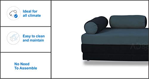 Image of Adorn India Easy Deewan Cumbed(Dark Grey & Black)