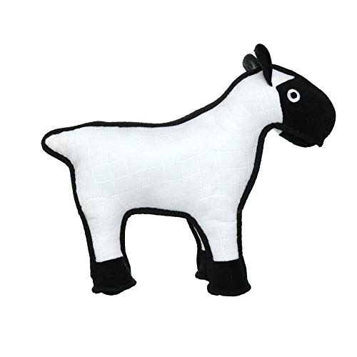 TUFFY - World's Tuffest Soft Dog Toy - Barnyard Sheep - NO Squeakers - Multiple Layers. Made Durable, Strong & Tough. Interactive Play (Tug, Toss & Fetch). Machine Washable & Floats. (Regular)