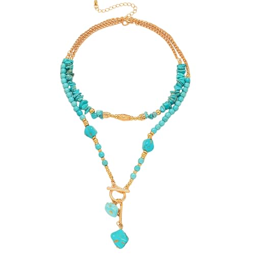 WETMT Turquoise Beaded Necklace for Women Layered...