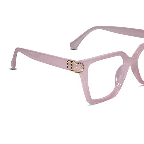 Image of LensKandy Bluecut Computer Glasses for Women | Anti-Eye Strain & UV Protection | | Stylish Medium Fit Eyewear for Digital Screens | Rectangular Frame | Lightweight & Comfortable