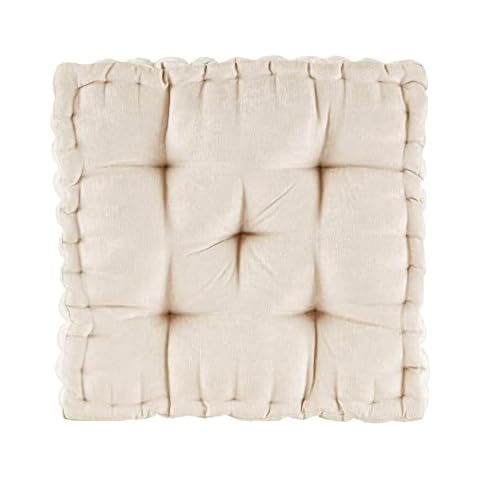 Intelligent Design Azza Floor Pillow Square Pouf Chenille Tufted Cover