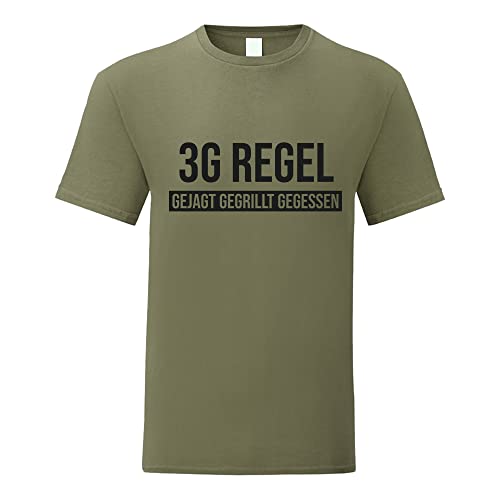 3G T-Shirt Jäger Jagd Jagen * * * 3G Regel Corona Impfung (M, Oliv) Cover