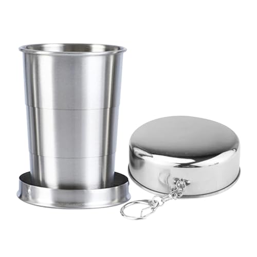 Taza De Metal - 3,46 Pulgadas - Taza De Viaje Plegable | Vaso Plegable | Vasos Portátiles Para Camping, Senderismo, Caravanas Y Uso En Oficina, Juego De Termo Aislado De Acero Inoxidable Para