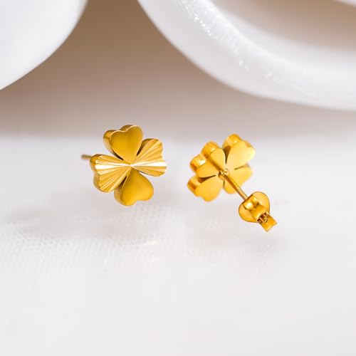 Image of Rubans Demi Fine Stainless Steel Stud Earrings Daily Gift for Women & Girls