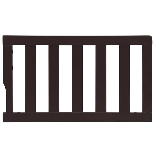 Image of Dream On Me Toddler Guard Rail for Convertible Crib, Solid Wood Bed Rail for Toddler Bed Conversion, Chocolate