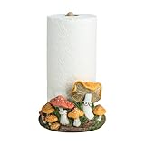 Bicuzat Cute Retro Mushroom Pattern Paper Towel Holder Stand, Resin Crafts Display for Kitchen Countertop, Cafe Western Restaurant Cake Shop Dessert Shop