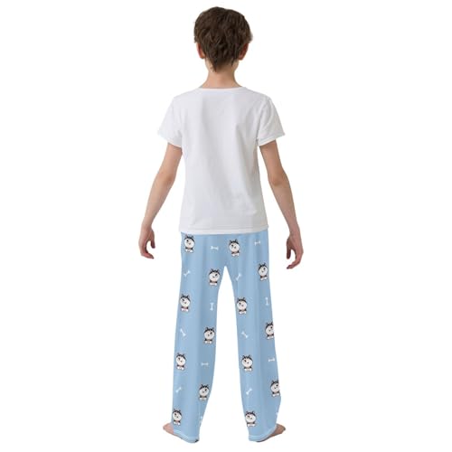 Boys' Pants Cute Siberian Husky Dog Cartoon Long Bottoms Jogger Pants Elastic Waist Trousers with Pockets S-XL3