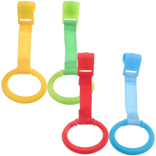Toddmomy 4 Piezas Anillos de Aprendizaje Bebés Anillos Colgantes Cuna Herramientas Aprendizaje de Material y Estimulación Infantil y Desarrollo Motor