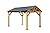 YOPTO 12x8.5 FT Wood Carport Pavilion Gazebo,Canopy Tent wiht Hard Top Steel Metal Slope Roof and Feet,All Weather Protected,Waterproof Garden Pergola for ackyard,Swimming Pool,Light Brown