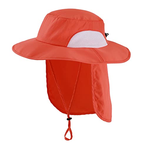 Chapeau de soleil UPF50+ Home Prefer avec rabat de cou rouge taille L/XL