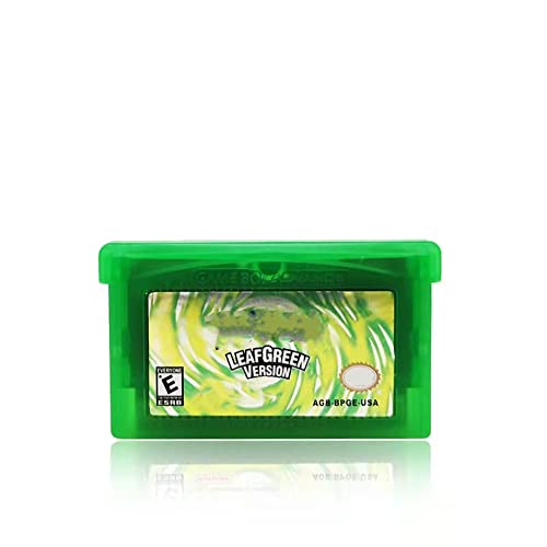 Gameboy Advance Games, Pkm Emerald, Ruby, Sapphire, Fire Red, Leaf Green Game Card Cartridge, for GBM / GBA / SP / NDS / NDSL (GBA - Leaf Green)