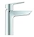 GROHE QUICKFIX Start - Smooth Body Metal Lever Basin Mixer Tap with Push-Open Pop-Up Waste Set (28mm Ceramic Cartridge, Water & Energy Saving, Quick Tool, Tails 3/8 Inch), Size 192mm, Chrome, 23746002