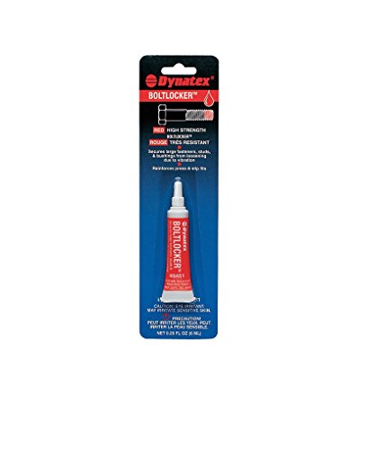 Dynatex 49451 Red High Strength Threadlocker, 6ml - Industrial Grade Lock Tight, Ideal for Nut and Bolt Assemblies, Resists Leakage, Shock, and Vibration - Red Locktight Thread Locker