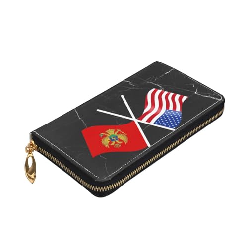 American And Montenegro Flag Wallet Card Bag4