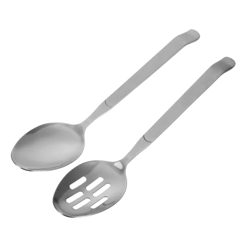 FUNOMOCYA 2 Pack of Kitchen Slotted Spoons Versatile Serving Utensils for Hotels Restaurants and Daily Use