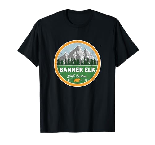 Banner Elk North Carolina NC Blue Ridge Montagne Foresta Maglietta