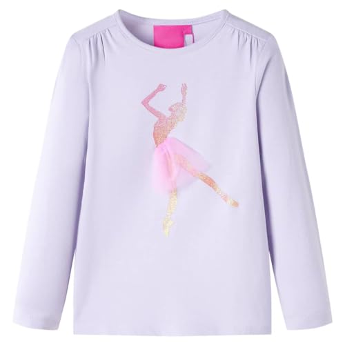 Camiseta Infantil de Manga Larga Estampado Bailarina Jersey Lila Claro 104