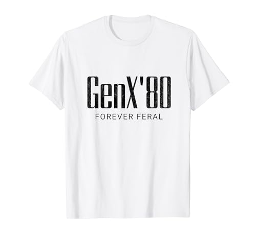 Gen X 1980 Forever Feral Gen Xer Nato 1980 Retro Vintage Maglietta