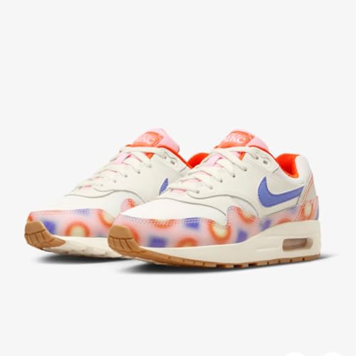 Nike Air Max 1 SE Big Kids' Shoes (FN7287-100, SAIL/Blue Joy/Safety Orange/Football Grey) Size 42