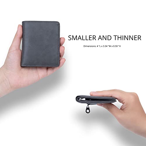 Image of Alldaily Small RFID Wallet for Women Slim Compact Bifold Pocket Ladies Travel Mini Purse (Grey)