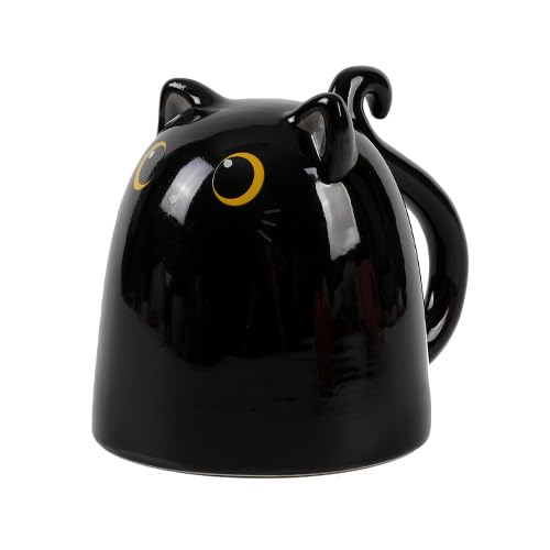 I-TOTAL® - Tasse en céramique Up & Down, tasse réversible (BLACK CAT) 300 ml