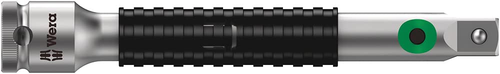 Wera 05003642001 8796 SC Rallonge Zyklop « flexible-lock » avec douille à rotation rapide, courte, 1/2", 1/2 pouce x 125.0 mm, Argent/noir