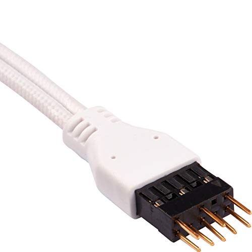 Cables blindados Corsair blanco de 30 cm para extensión de panel frontal 4