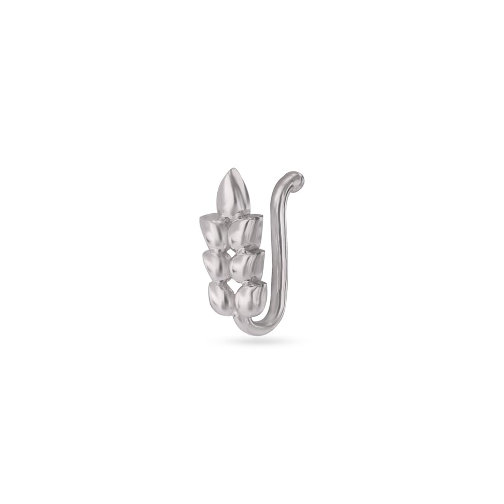 Playful Stacked 93 KT Silver Nose Pin-image-8