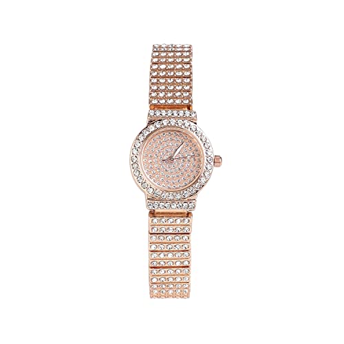 Image of Haute Sauce Women's Embellished Analog Dial with Stainless Steel Strap | Battery Power | Foldover Closure | Quartz Movement | Fashion Wrist Belt Watch for Female and Girls