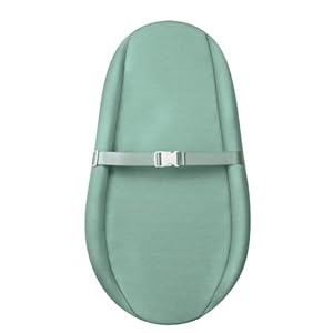 Contoured Changing Pad with Soft & Washable Cover, Waterproof Lining Foam Baby Changing Table Pads for Dresser Top, Secure with Security Strap and Two High Curved Sides, 32”×16”, Sage Green