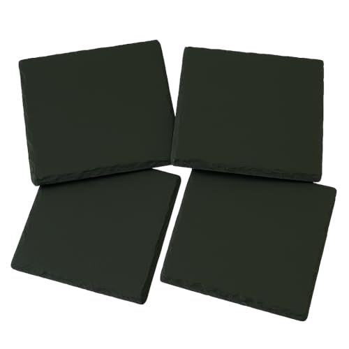 hausleben Schieferplatten Set 4 Stück – Große Schiefer Untersetzer...