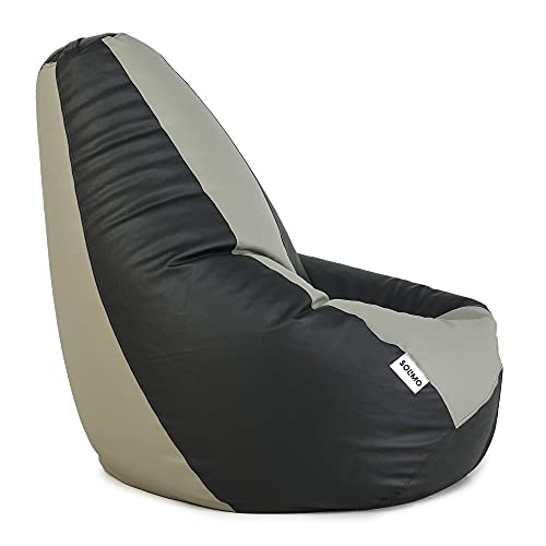 Image of Amazon Brand - Solimo Classic XXL Bean Bag Cover (Without Beans) - Black And Grey