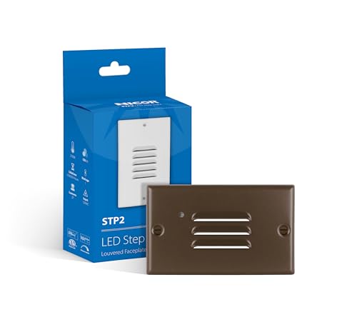 Image of NICOR Lighting STP2 Horizontal Louvered Oil-Rubbed Bronze LED Step Light with Photocell (STP2L120HOBPC)