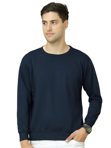Image of Mack Jonney Fleece Regular Fit Solid Round Neck Sweatshirt for Men-MACK639877