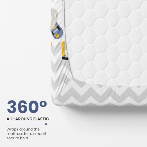 Image of LORETO - A QUALITY LINEN BRAND 186 TC 100% Pure Cotton Single Fitted Bedsheet with 1 Pillow Cover for 78 x 36 Inch Mattress, All-Around Elastic, 8 Inch Deep Pocket, Car Ride