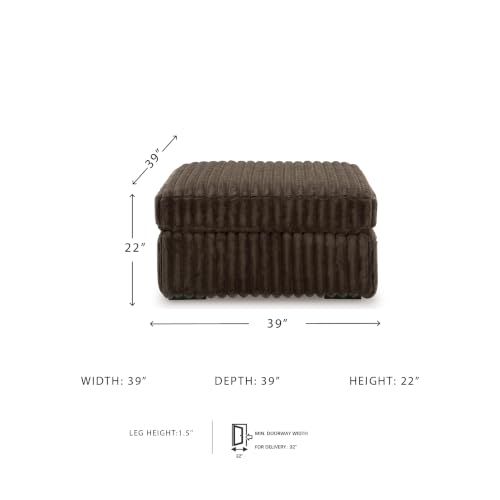Image of Signature Design by Ashley Midnight-Madness Casual Upholstered Oversized Accent Ottoman, Dark Brown