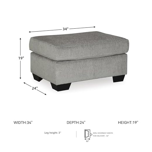 Light Gray Modern Accent Ottoman by Ashley